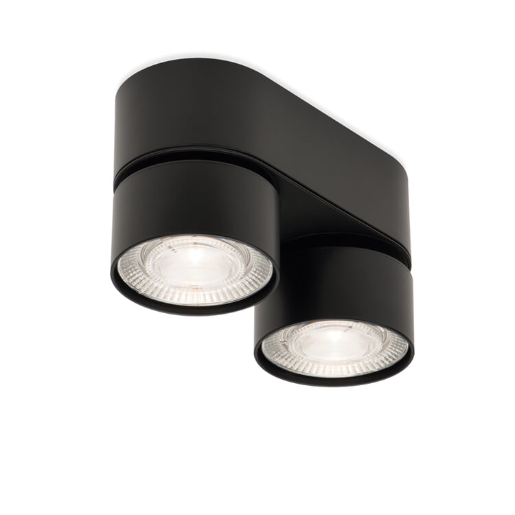 Surface mounted spotlight Wittenberg, RAL 9005 Jet black