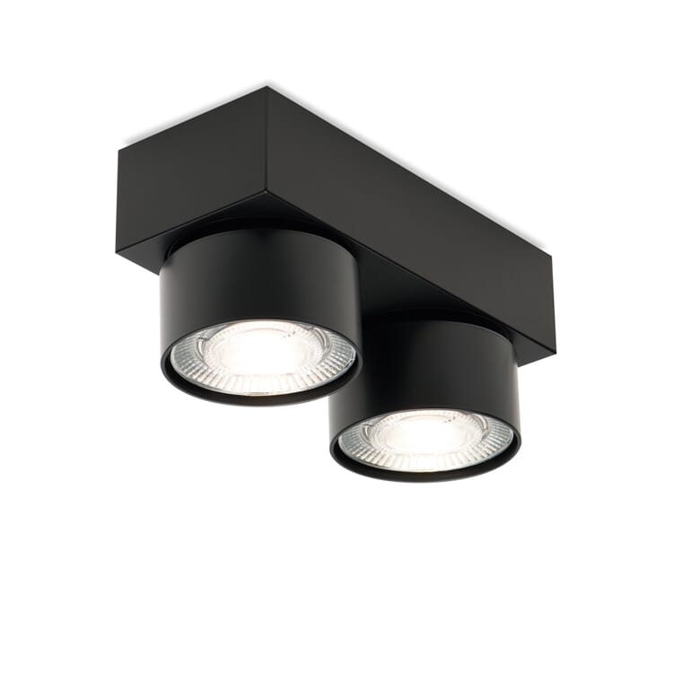 Surface mounted spotlight Wittenberg, RAL 9005 Jet black