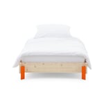 Bett Stiege, Stapelbar Fichte / Leuchtorange RAL 2005