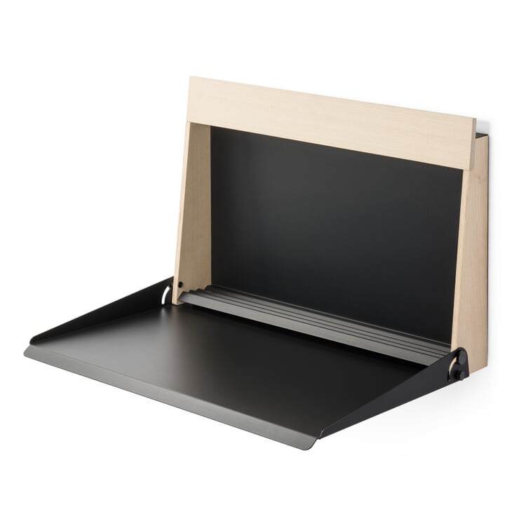 Standing desk and wall secretary cabinet, RAL 7021 Black grey