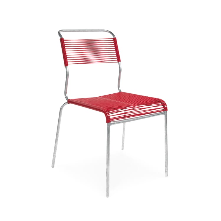Säntis chair, hot-dip galvanized, Signal red RAL 3001