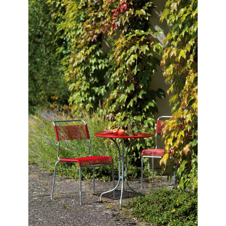Säntis Chair, Hot-Dip Galvanized, Signal Red RAL 3001