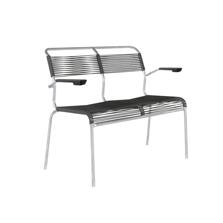 Säntis armrest bench, hot-dip galvanized, Anthracite