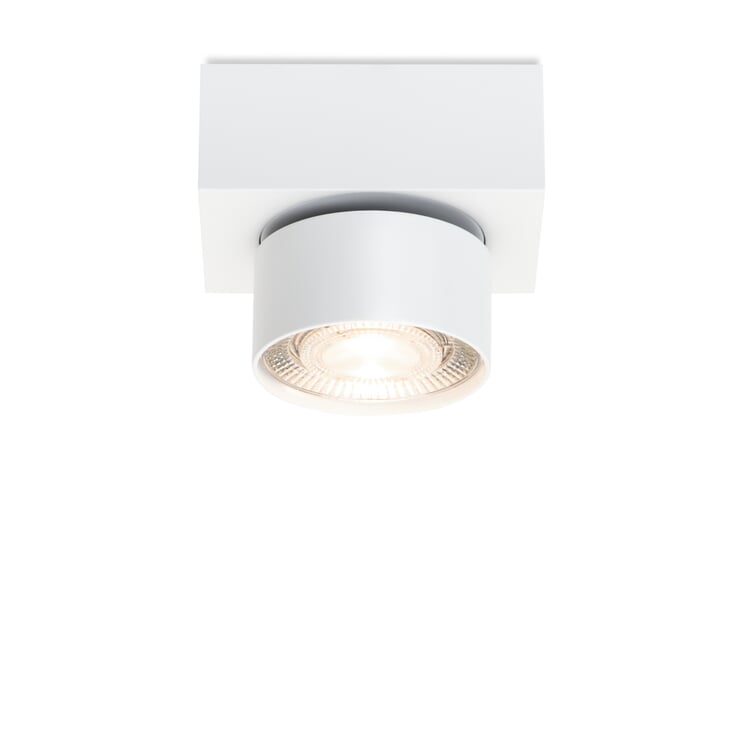 Surface mounted spotlight Wittenberg, RAL 9016 Traffic white