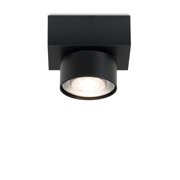 Surface mounted spotlight Wittenberg, RAL 9005 Jet black