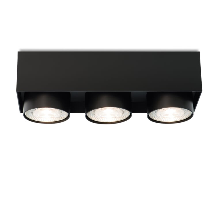 Surface mounted spotlight Wittenberg, RAL 9005 Jet black