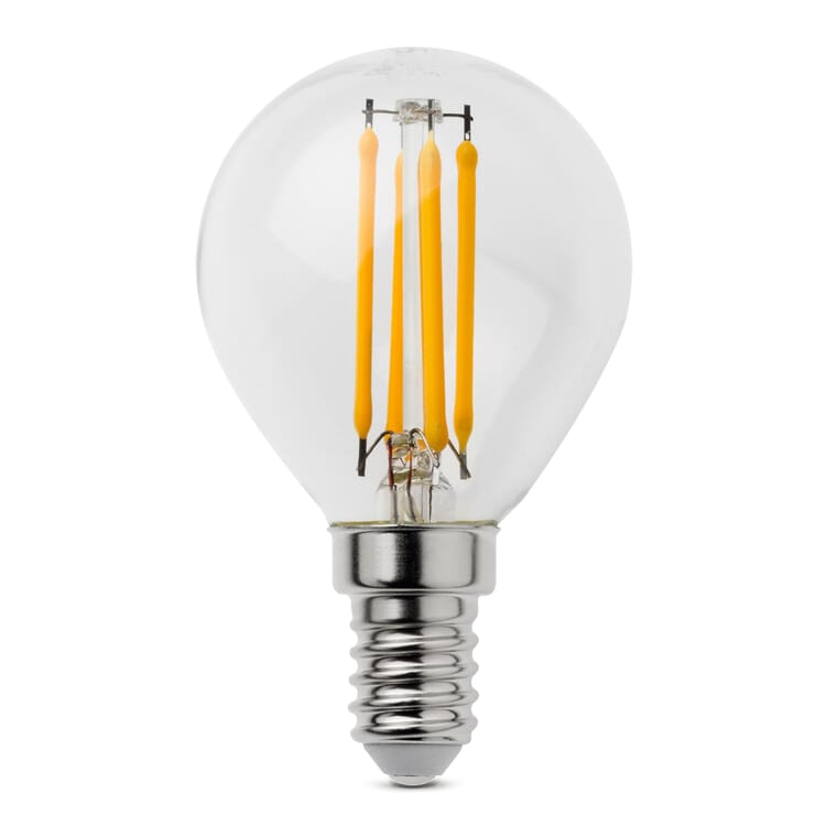 LED-Filament-Kugellampe E14, E14 4,5 W