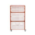 Schubladenregal Stellage Mittel Rotorange RAL 2001