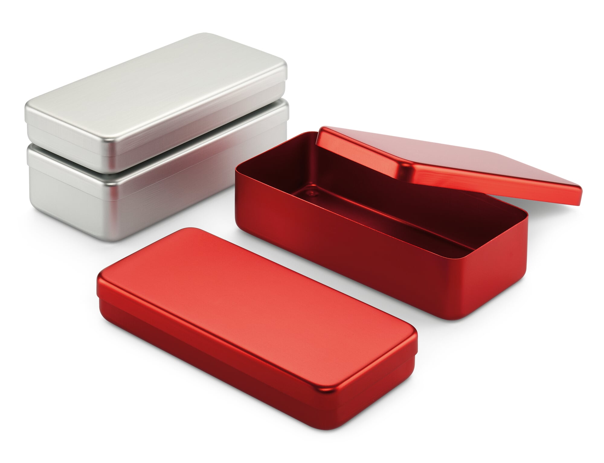 Kiste Alubox, Flach, Silberfarben