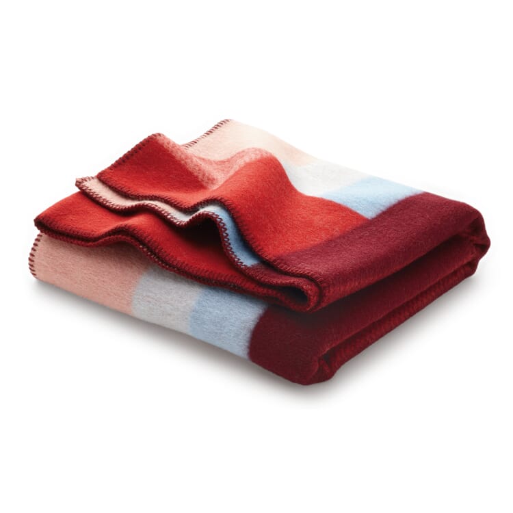 Lambswool blanket Bauhaus style, Red