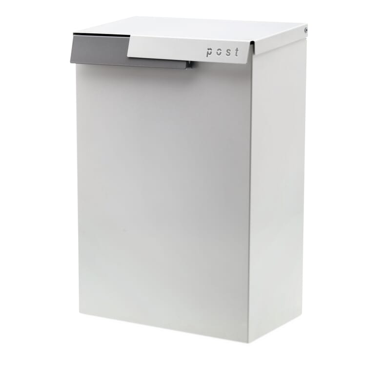 Mailbox Cato, Traffic white / White aluminum