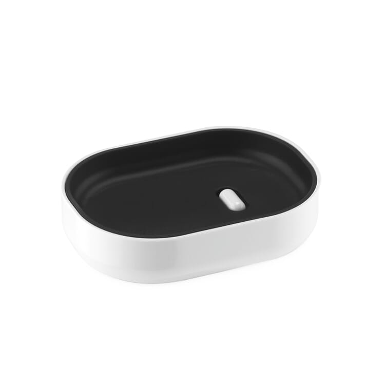 Soap dish Lunar, White / Black