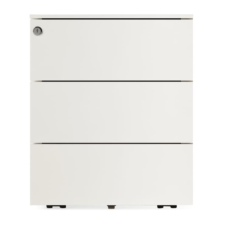 Drawer container Kubo, 3 drawers, RAL 9010 Pure white