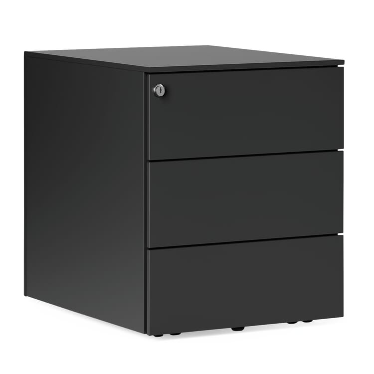 Drawer container Kubo, 3 drawers, RAL 7021 Black grey