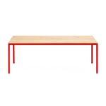 Table S 600 200 × 90 cm Oak and Traffic Red RAL 3020