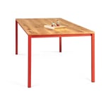 Tisch S 600 200 × 90 cm Nussbaum / Verkehrsrot RAL 3020