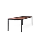 Tisch S 600 220 × 90 cm Nussbaum / Tiefschwarz RAL 9005