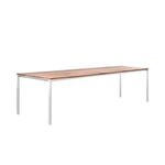 Tisch S 600 220 × 90 cm Nussbaum / Verkehrsweiß RAL 9016