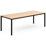 Tisch S 600 180 × 90 cm Eiche / Tiefschwarz RAL 9005