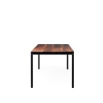 Tisch S 600 200 × 90 cm Nussbaum / Tiefschwarz RAL 9005