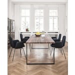 Tisch S 700 220 × 90 cm Nussbaum / Tiefschwarz RAL 9005