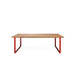 Tisch S 700 200 × 90 cm Eiche / Verkehrsrot RAL 3020