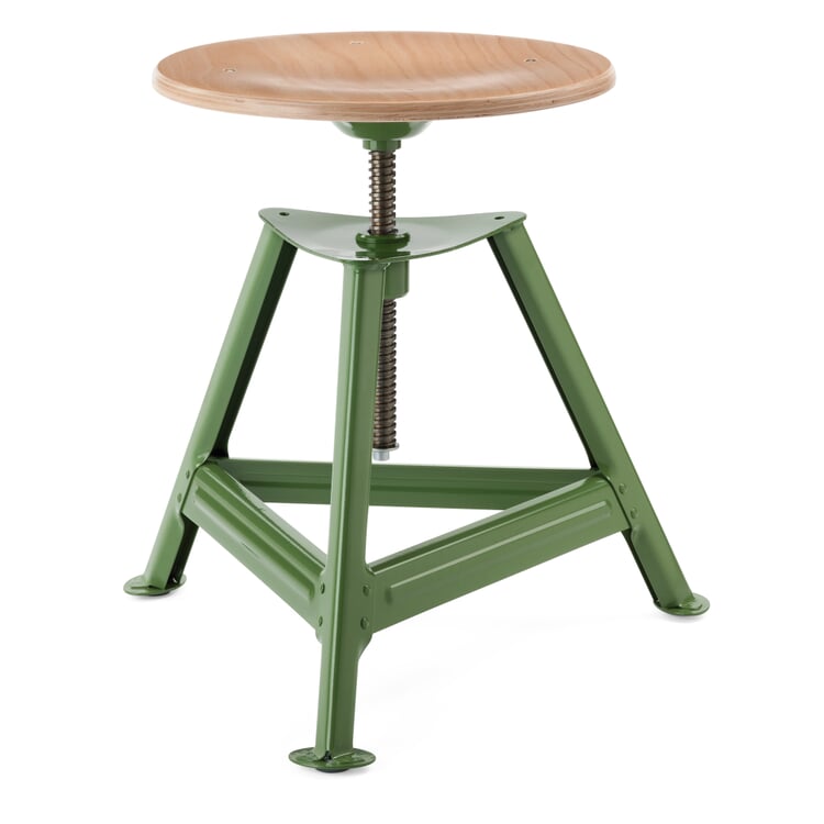 Chemnitz stool, height adjustable, RAL 6011 Reseda green