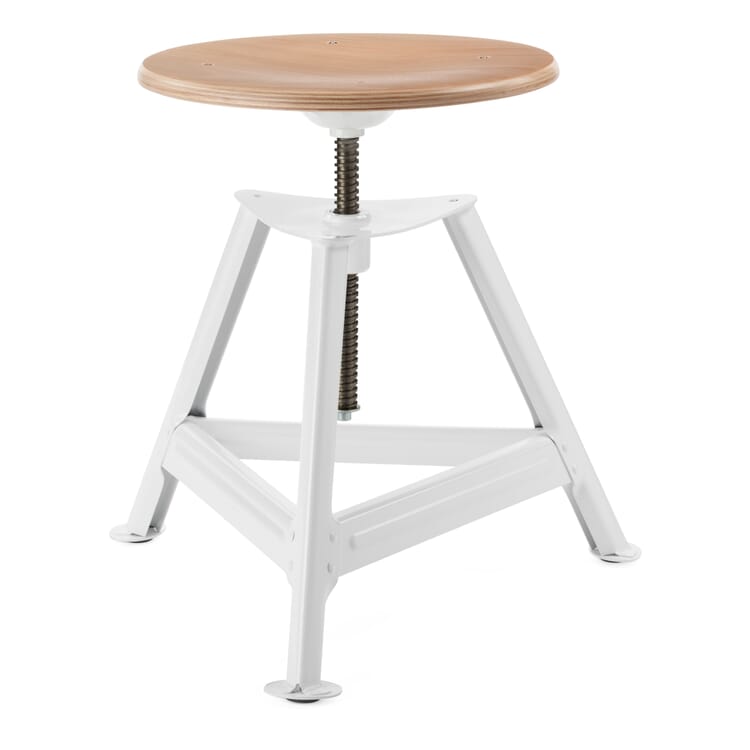 Chemnitz stool, height adjustable, RAL 9016 Traffic white