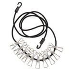 Spannleine mit Federklammern Multi Schwarz