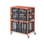 Schubladenregal Stellage Groß Rotorange RAL 2001
