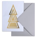 Christmas card graphic gold Fir tree