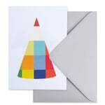 Weihnachtskarte grafisch Tannenbaum, bunt