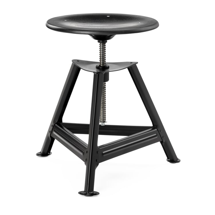 Chemnitz stool, height adjustable, monochrome, Black matt / black RAL 9005