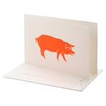 Greeting card Twelve Pig, neon red