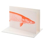 Greeting Card Set of 12 Pike, Neon Red