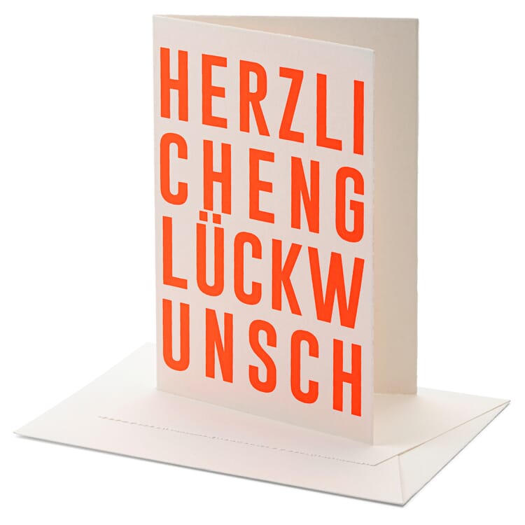 Greeting Card Set of 12, Congratulations, Neon Red