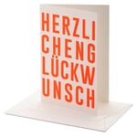 Greeting card Twelve Congratulations, neon red