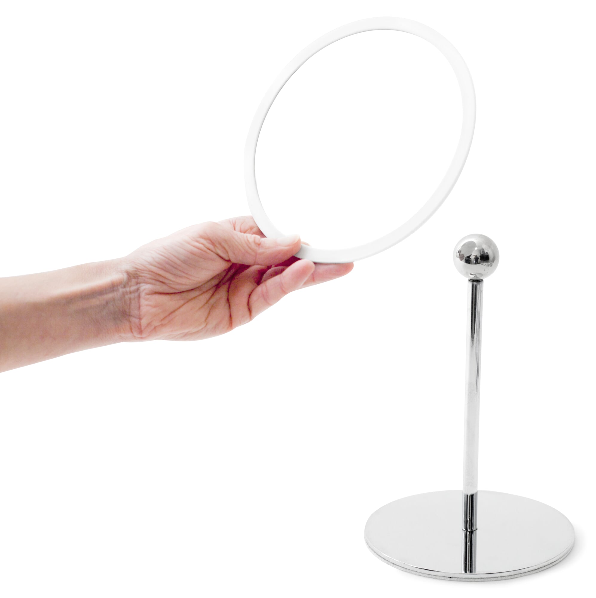 Handspiegel Mit 15-facher Vergrößerung, Weiß – Ideal Für Präzises Make-up Und Hautpflege