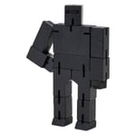 Holzfigur Cubebot Schwarz