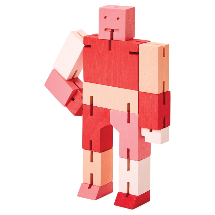 Holzfigur Cubebot, Rot