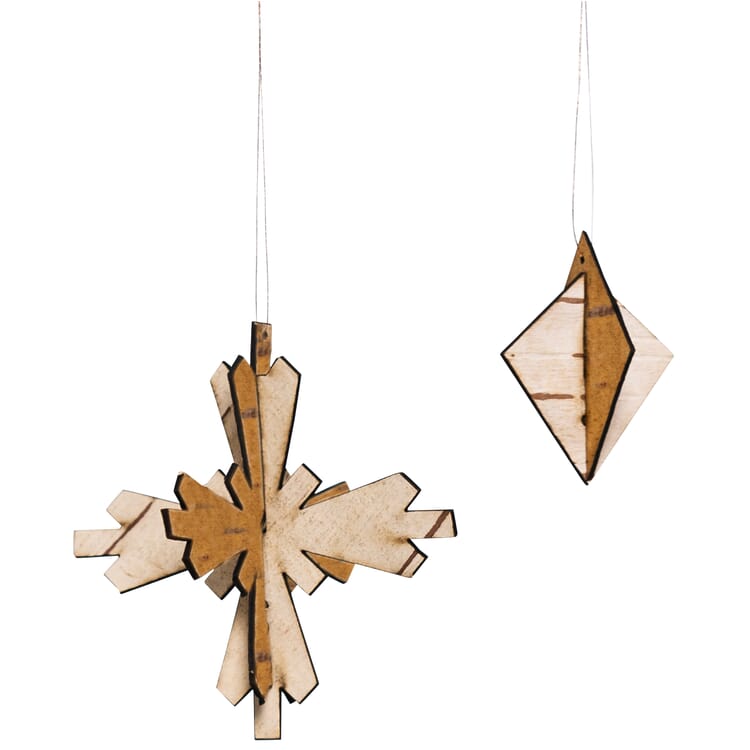 Christmas decoration birch bark, Snowflake