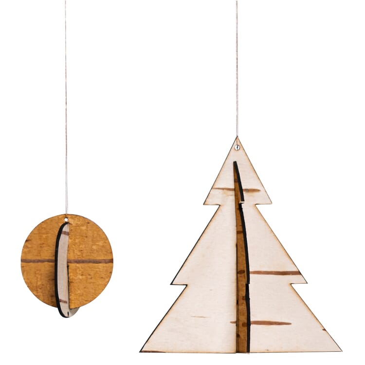 Christmas decoration birch bark, Fir tree
