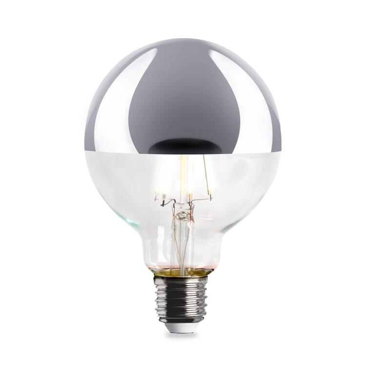 LED-Kopfspiegellampe Globe, Chrom