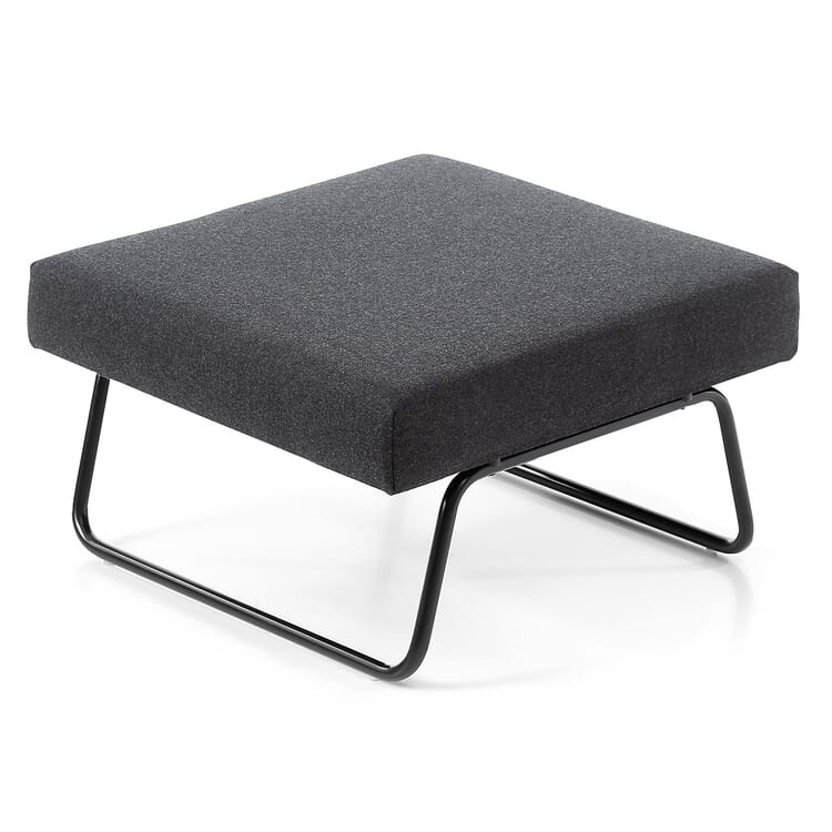 Stool for Lounge Chair Hirche, RAL 9005 Jet black