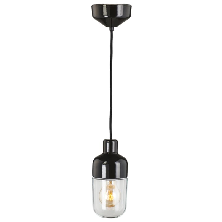 OHM 2 pendant light, Black/clear glass