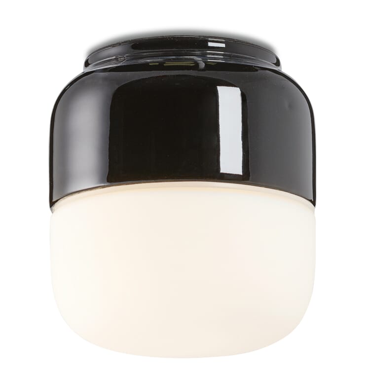 Wall and ceiling light OHM 1, Black/matt glass