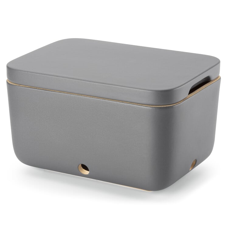 Potato box Rehau, Matte gray, glazed