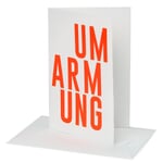 Greeting Card Set of 12 Hug, Neon Red