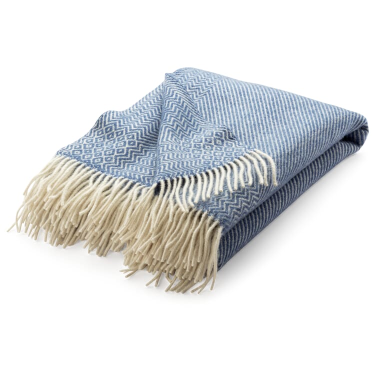 Lamb wool blanket zigzag stripe Kattefot, Lavender blue