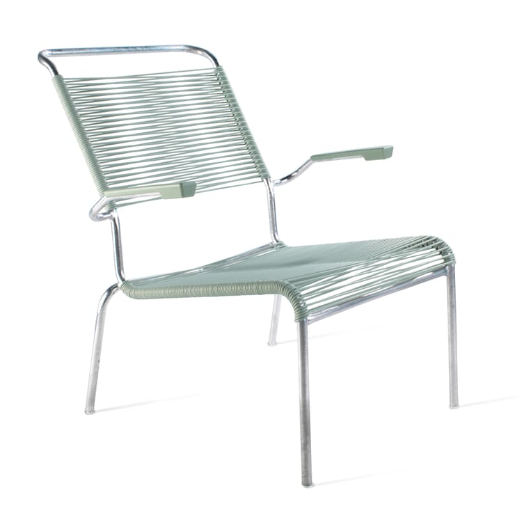 Säntis high-back chair, hot-dip galvanized, Pastel green RAL D 120 70 10